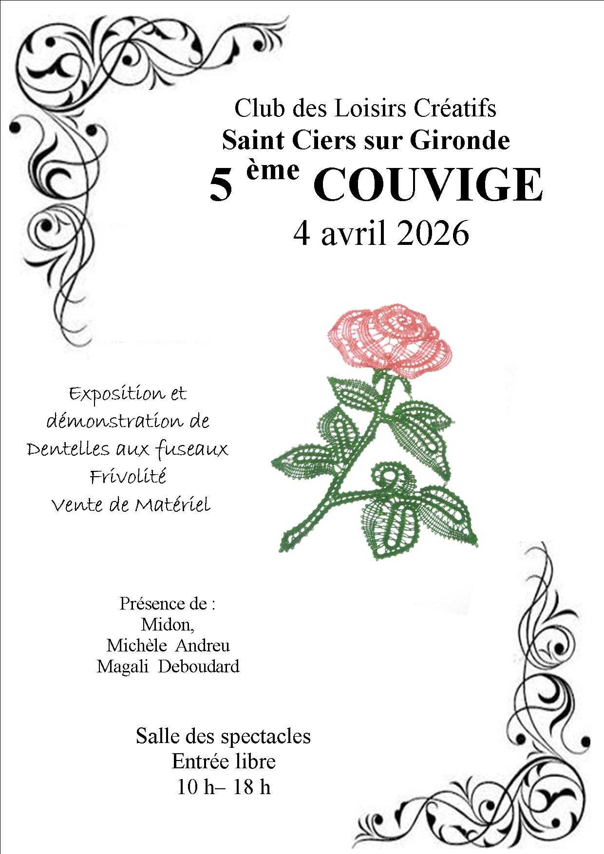 affiche couvige 2026 5ème couvige des dentellières du Poitou les 5 et 6 octobre 2024