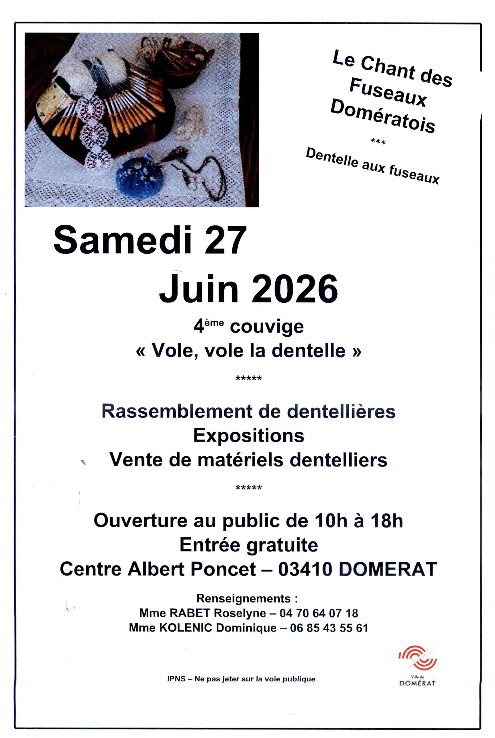 affiche couvige domera 03 5ème couvige des dentellières du Poitou les 5 et 6 octobre 2024